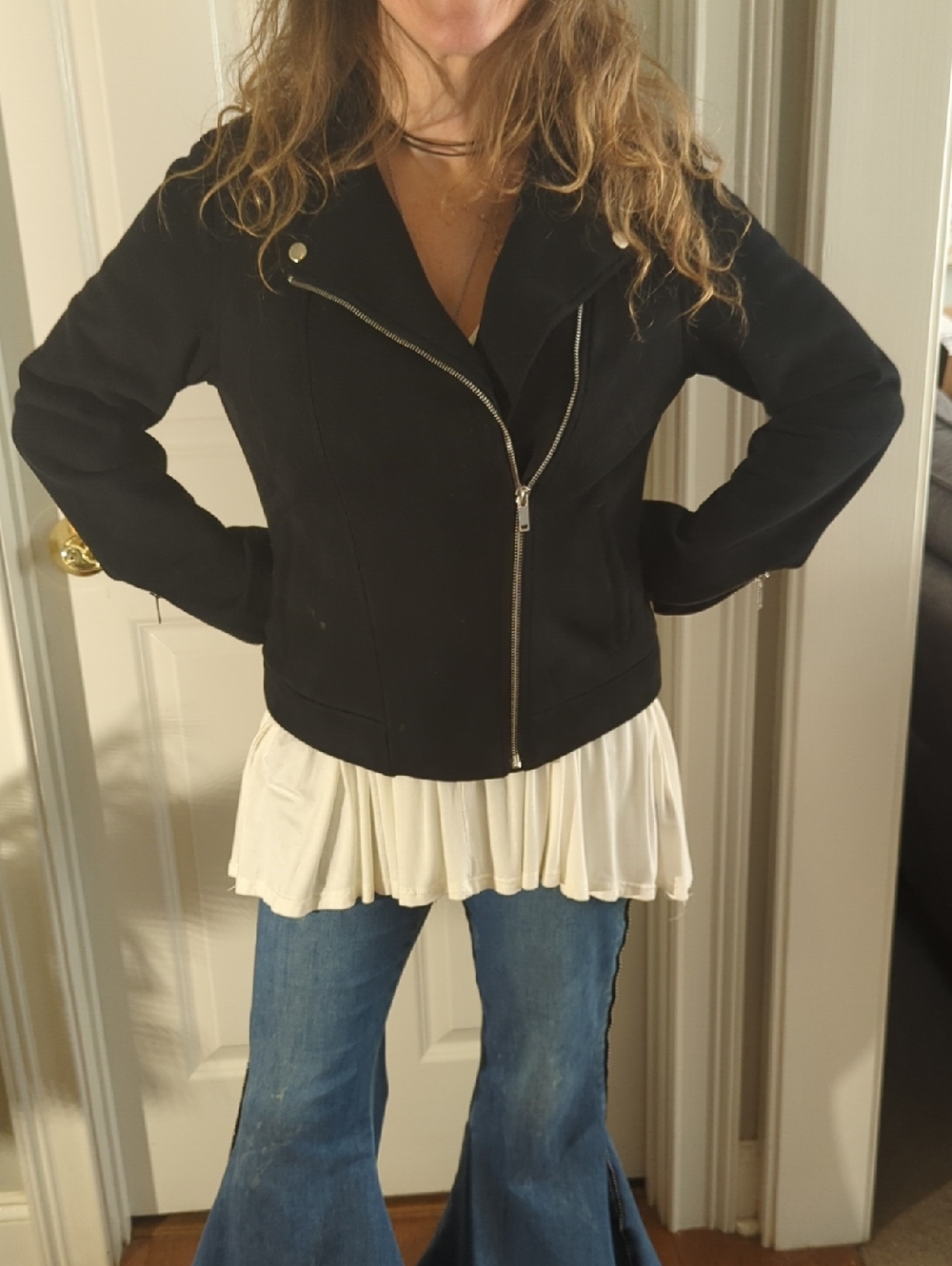 Old Navy Black Asymmetrical Zip Jacket